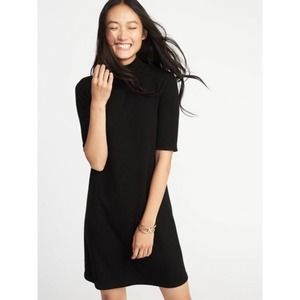 Old Navy NWT Black Ribbed Mock Neck Dress S